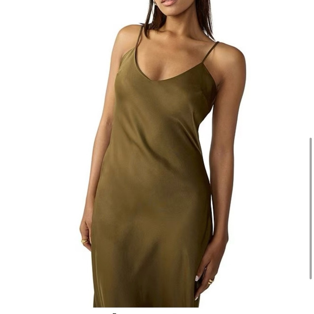 Sanctuary Women’s Fatigue Adjustable Spaghetti Strap Midi Slip Dress size L